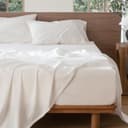 Thumbnail 4 de MooMee Bedding Sheet Set 100% Washed Cotton Linen Like Textured Off White Queen 🛏️