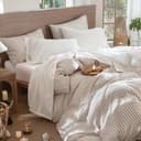 Thumbnail 6 de MooMee Bedding Sheet Set 100% Washed Cotton Linen Like Textured Off White Queen 🛏️