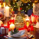 Thumbnail 4 de Mosaic Glass Christmas Tree Gold 11" 🎄