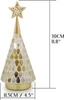 Thumbnail 6 de Mosaic Glass Christmas Tree Gold 11" 🎄