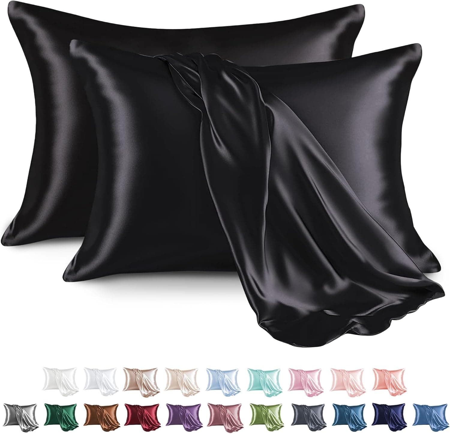 MR&HM Satin Pillowcase 20x30 Queen 2-Pack 🛏️
