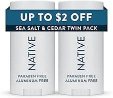 Native Sea Salt & Cedar Deodorant Twin Pack 2 x 2.3 oz 🧴