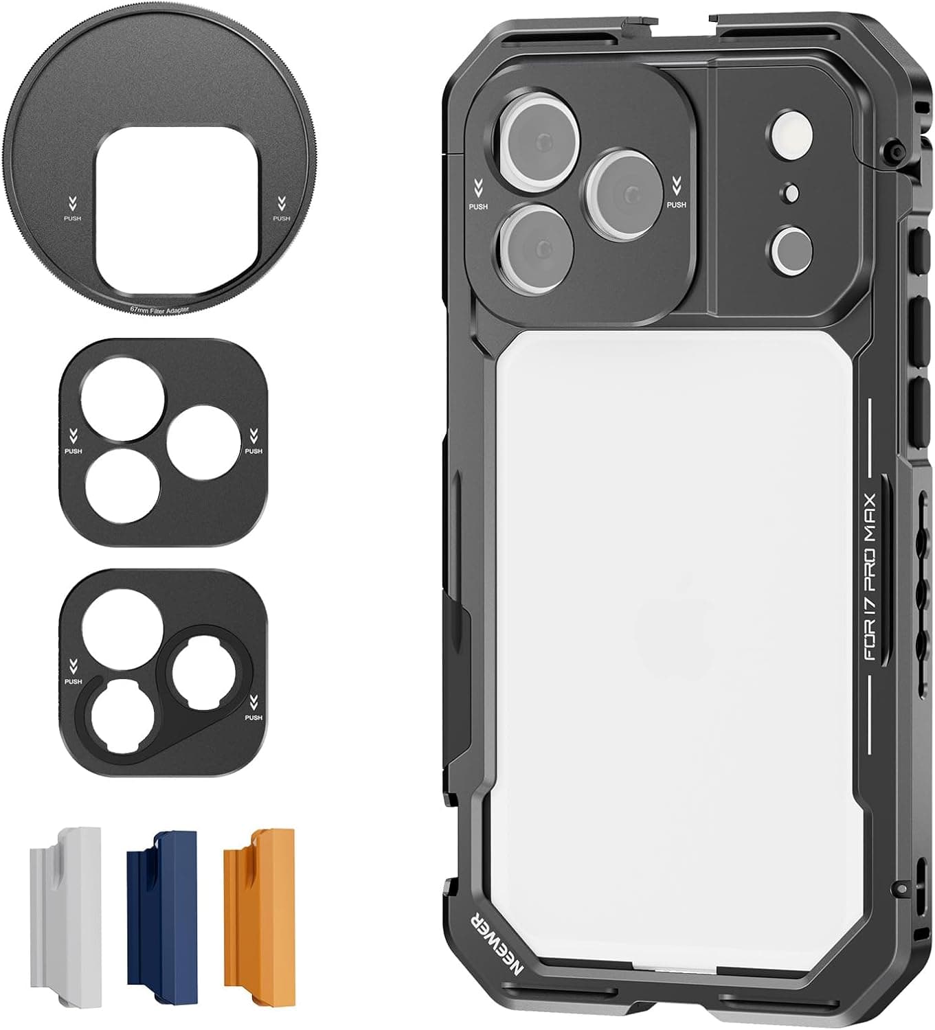 NEEWER Phone Cage for iPhone 17 Pro Max with 67mm Filter 📷