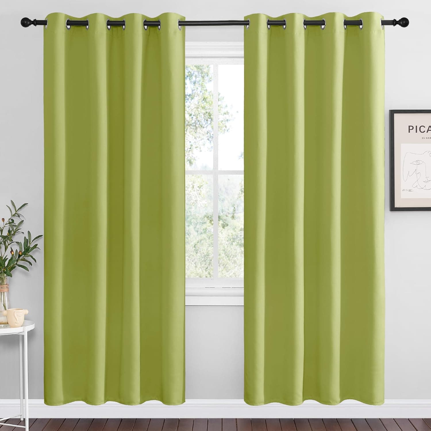 NICETOWN Fresh Green Blackout Curtains, 78 in ⌚