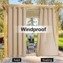 Thumbnail 4 de NICETOWN Outdoor Patio Curtain 84x108 in Biscotti Beige 🪟