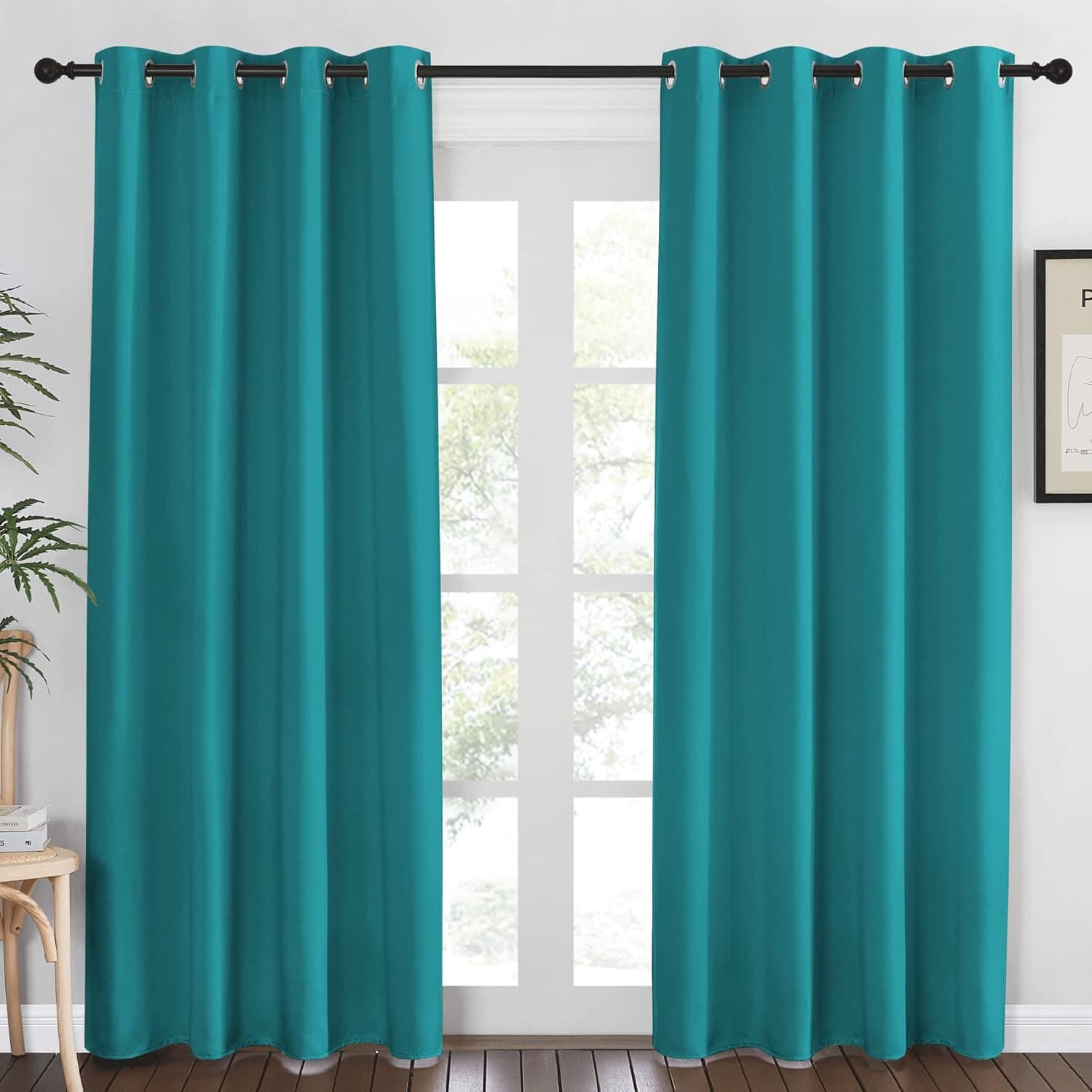 NICETOWN Peacock Teal Blackout Curtains 84" 🪟