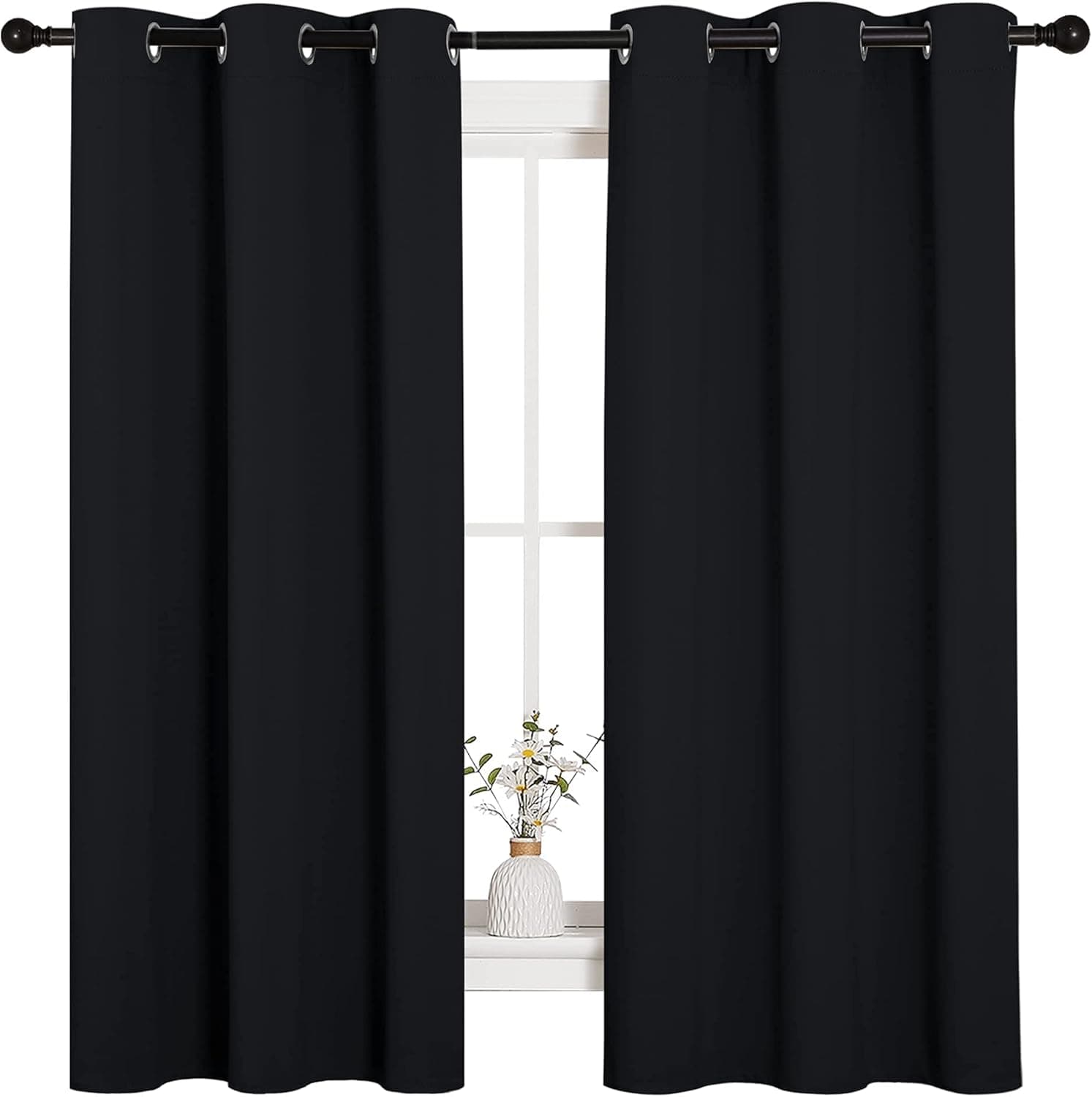 NICETOWN Pitch Black Blackout Curtains 42×63 🪟