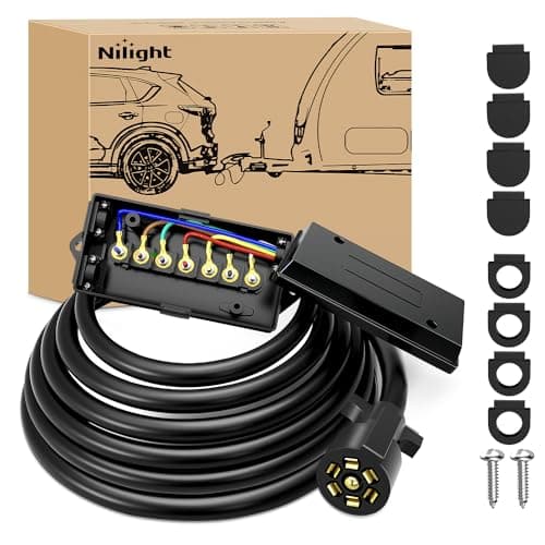 Nilight Heavy Duty 7 Way Inline Trailer Plug 12 ft 🚗