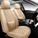 Thumbnail principal de NS YOLO Full Coverage Leather Car Seat Covers 5 Seats Beige 🪑