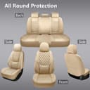 Thumbnail 1 de NS YOLO Full Coverage Leather Car Seat Covers 5 Seats Beige 🪑