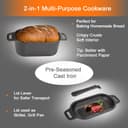 Thumbnail 3 de OLLAKOK 2-in-1 Cast Iron Dutch Oven 3.8 QT ⌛🎯