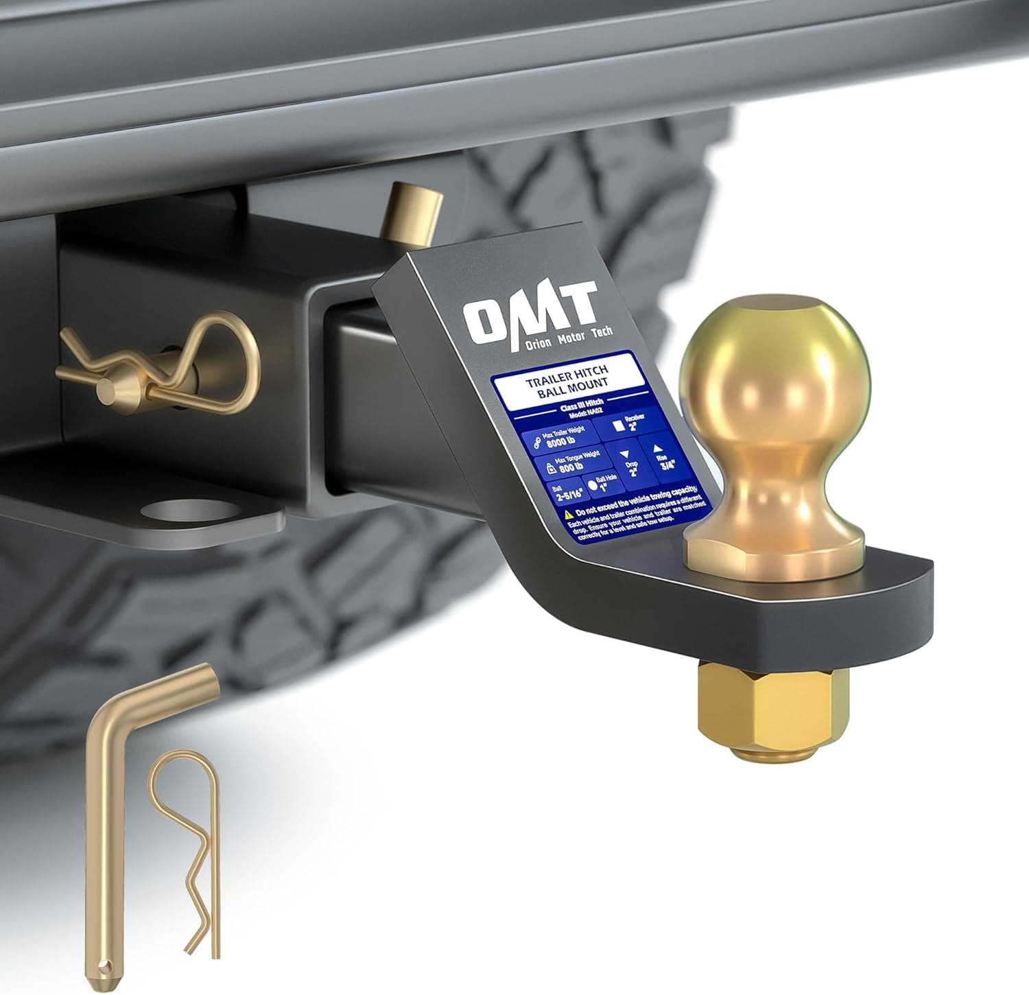 Orion Motor Tech Trailer Hitch Ball Mount for 2" Receiver 📦