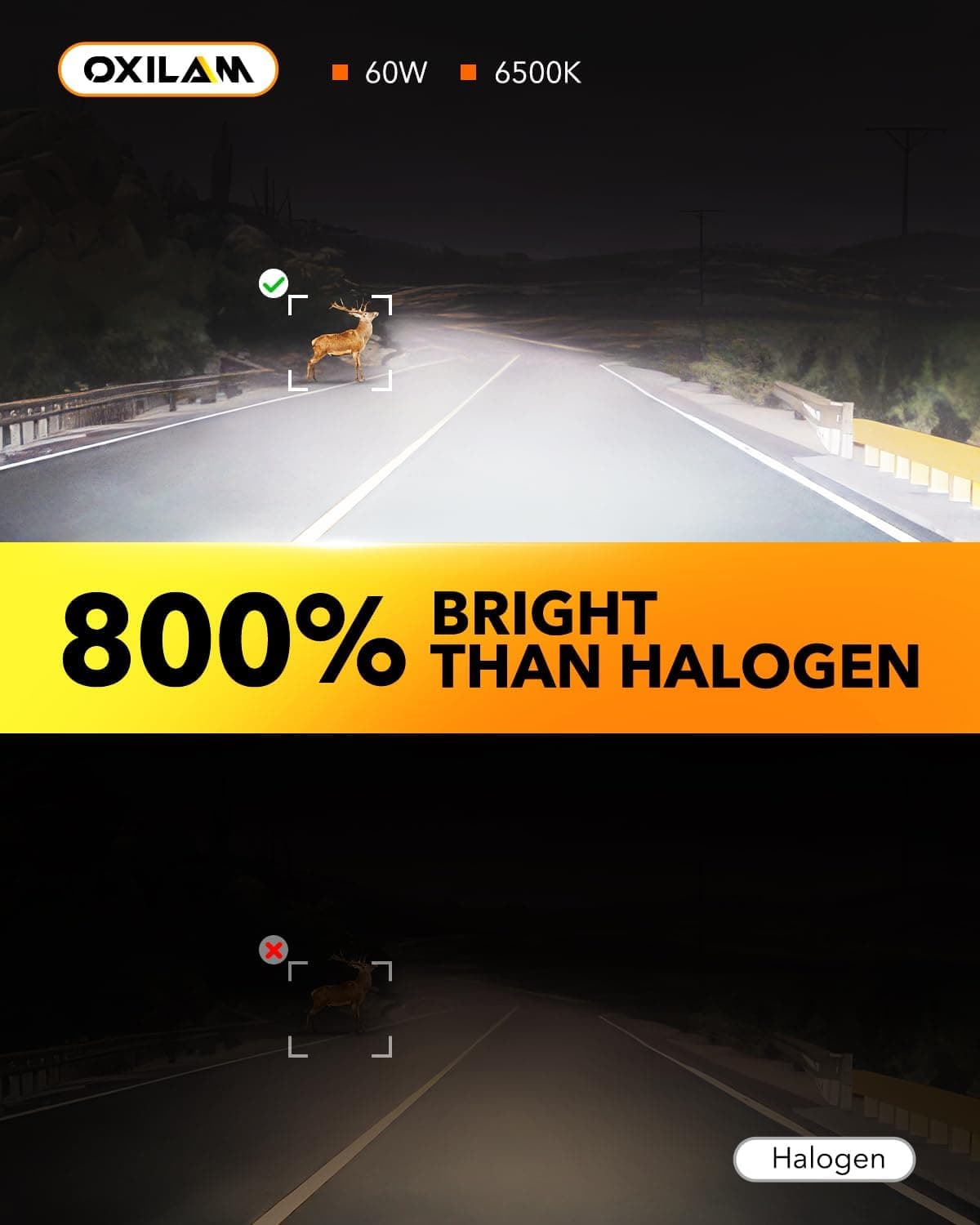 OXILAM H11 LED Bulb 30000 Lumens — 6500K 🚗