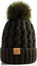 Thumbnail 1 de PAGE ONE Womens Ribbed Cable Knit Beanie Pom Pom 🎩