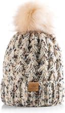 Thumbnail 2 de PAGE ONE Womens Ribbed Cable Knit Beanie Pom Pom 🎩