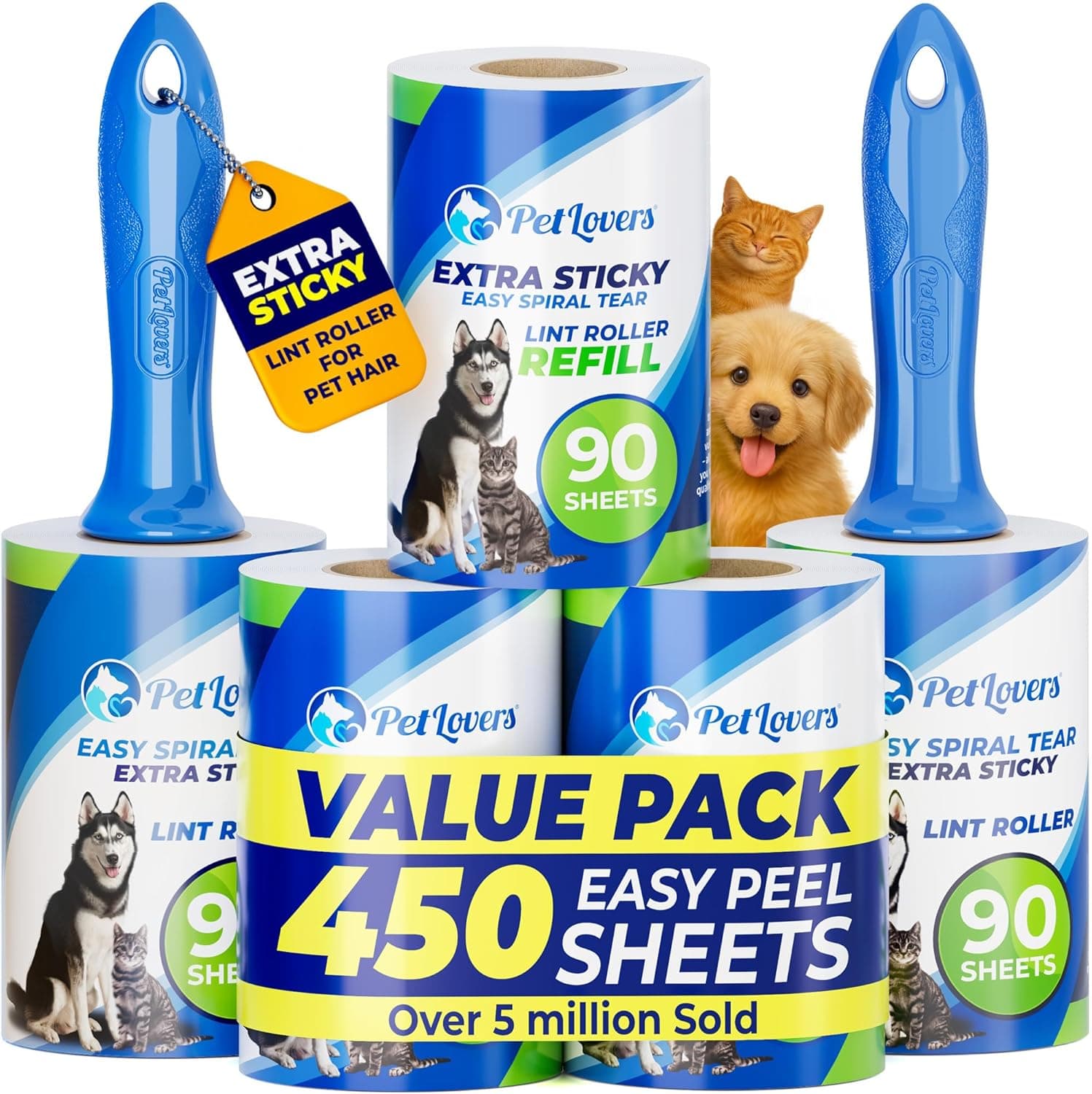 PetLovers Extra Sticky Lint Roller 450 Sheets 🧴