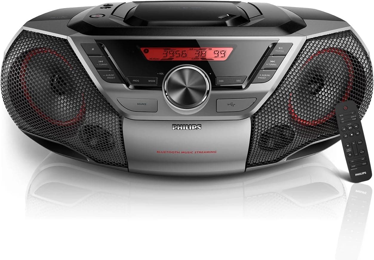 Philips Portable CD Boombox with Bluetooth 12W 📺