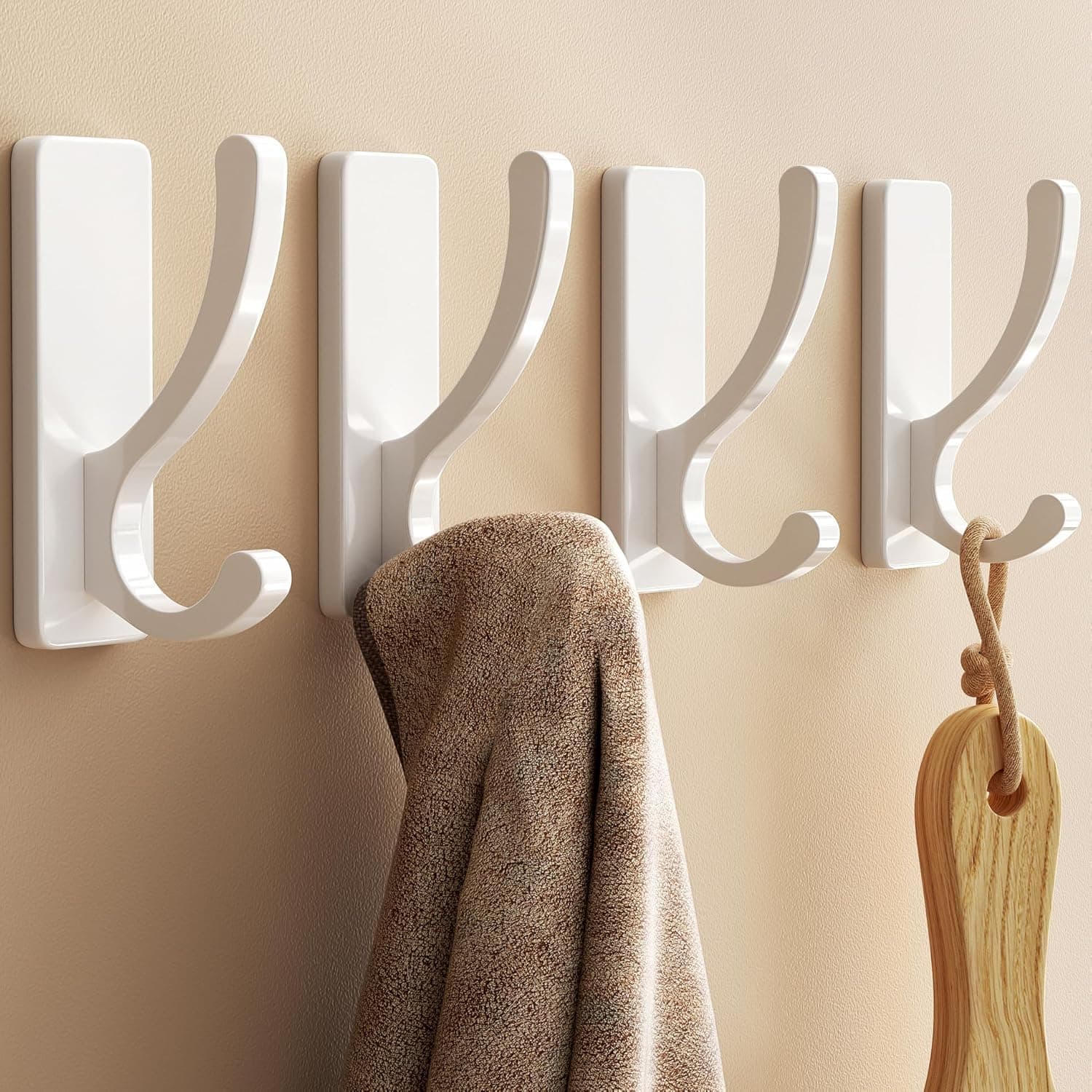 pickpiff Adhesive Wall Hooks 13 lb Heavy-Duty Pack of 4 🪝