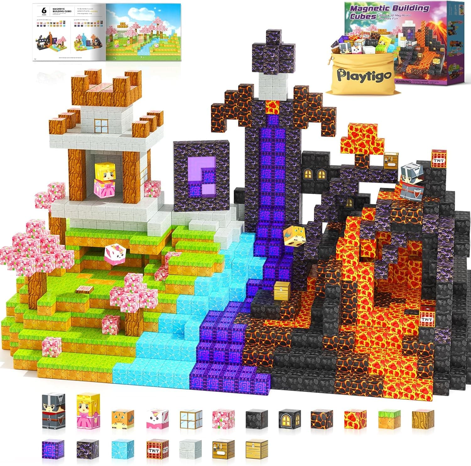 Playtigo Magnetic Blocks 100pcs magnetic tiles set 🧩