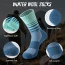 Thumbnail 2 de Pleneal Wool Socks for Women - Cozy Knit Winter Socks 🧦