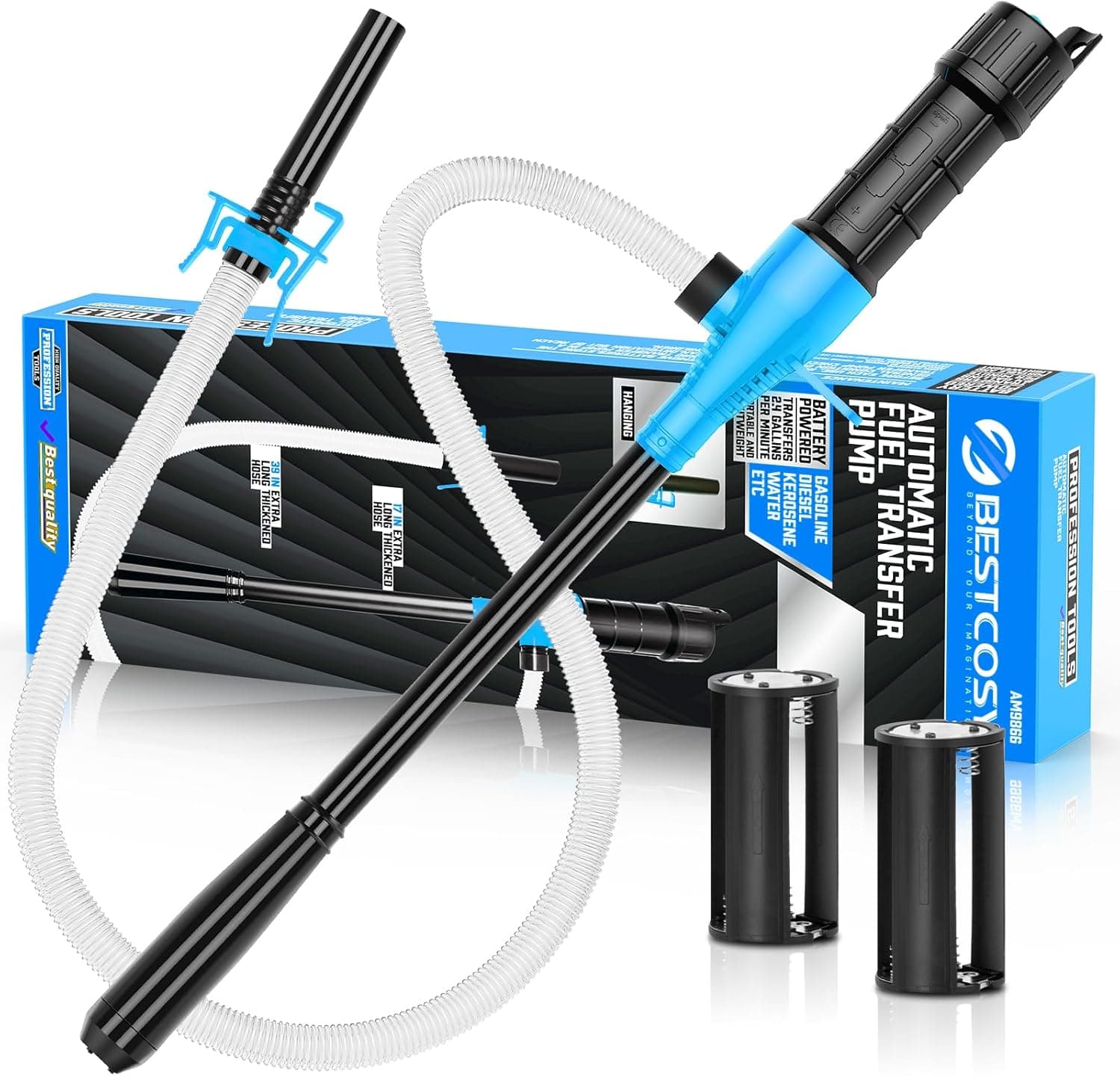 Portable Transfer Pump 2.4 GPM Electric Siphon Pump ⛽