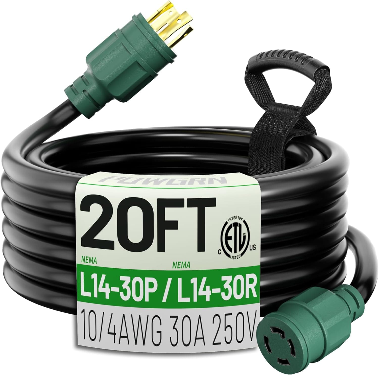 POWGRN 20 ft 30 Amp Generator Extension Cord 📦