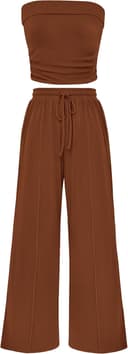 Thumbnail principal de PRETTYGARDEN Ribbed Crop Tube Top and Pants set 👗