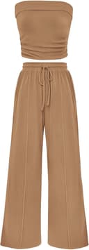 Thumbnail 6 de PRETTYGARDEN Ribbed Crop Tube Top and Pants set 👗