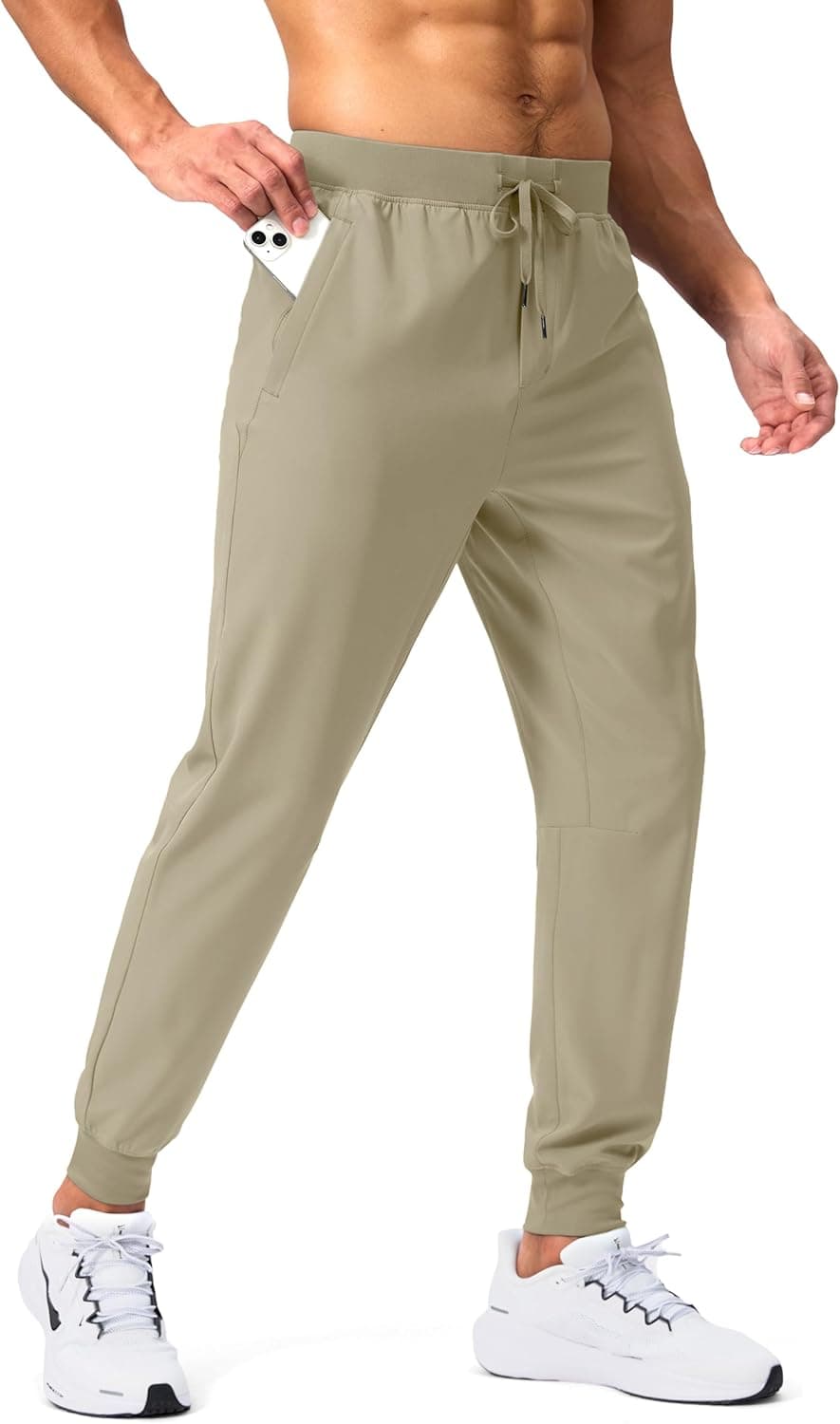 Pudolla Men's Lightweight Zipper Pocket Joggers 🩳