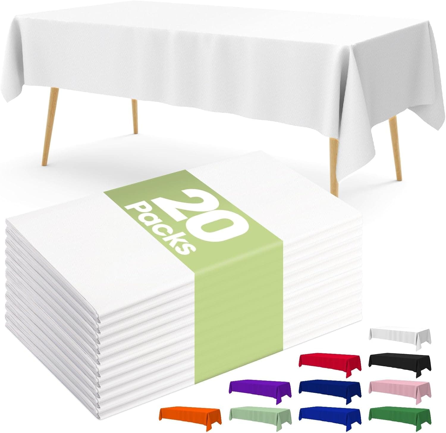 Pureegg Plastic Table Cloth 54 x 108, 20 Pack 🧻