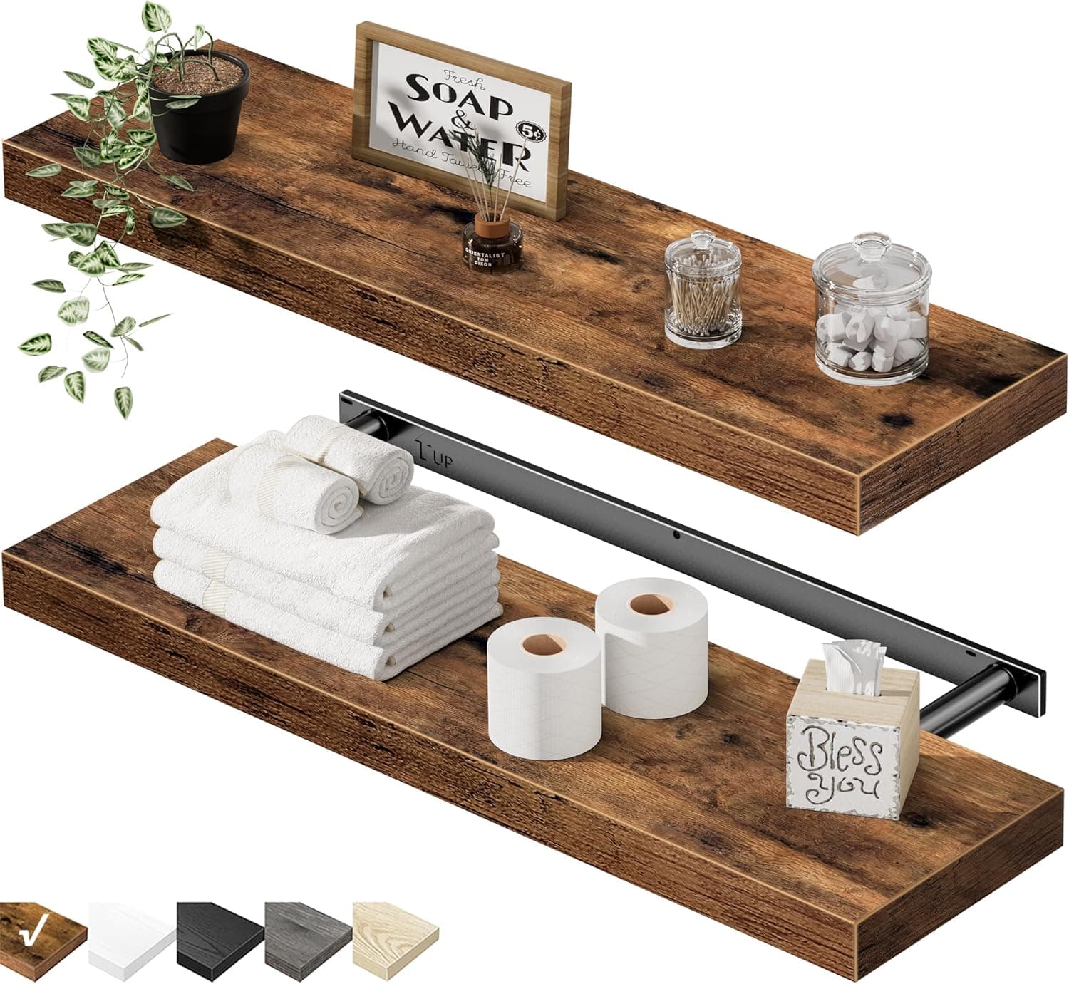 QEEIG 23.6" Floating Wall Shelf set of 2 🪵