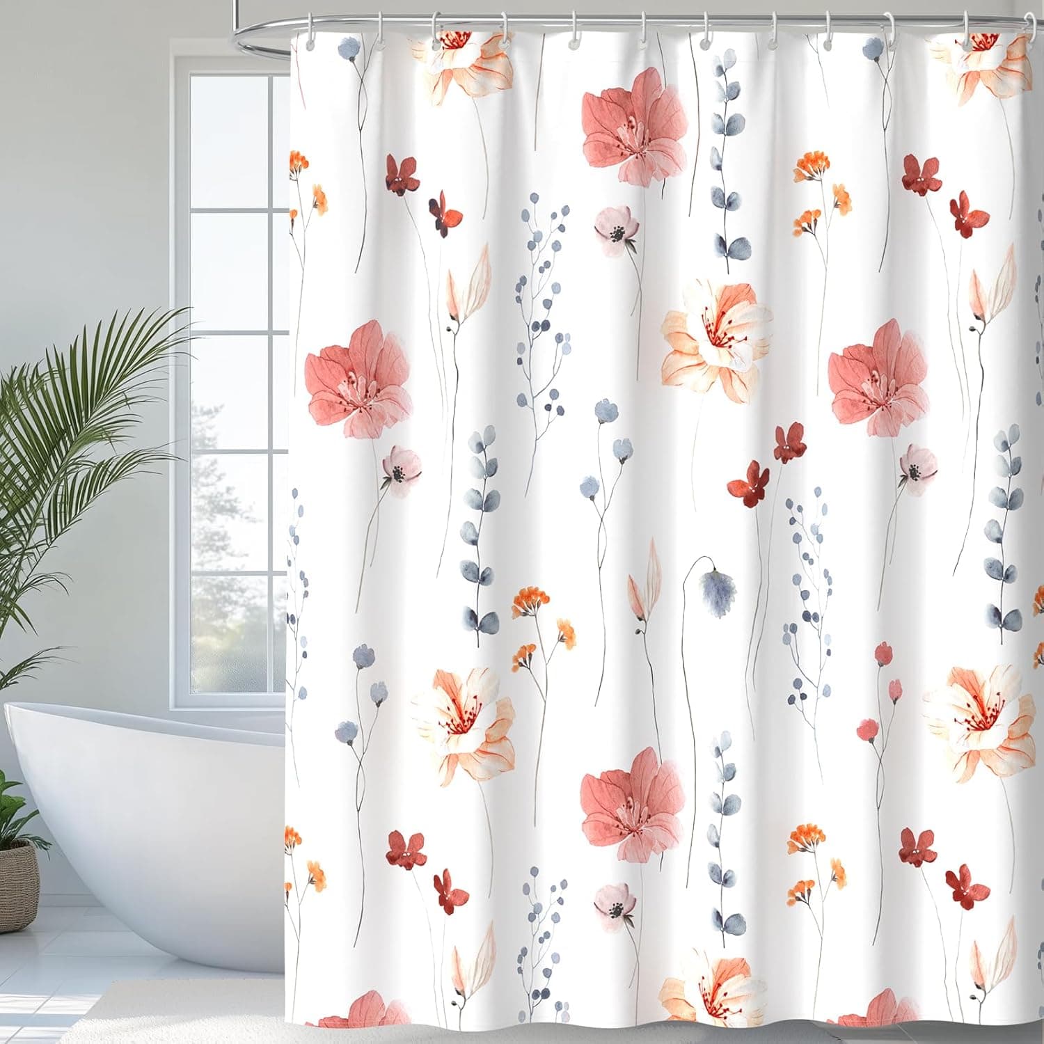 QiyI Watercolor Floral Shower Curtain 72 x 72 🚿