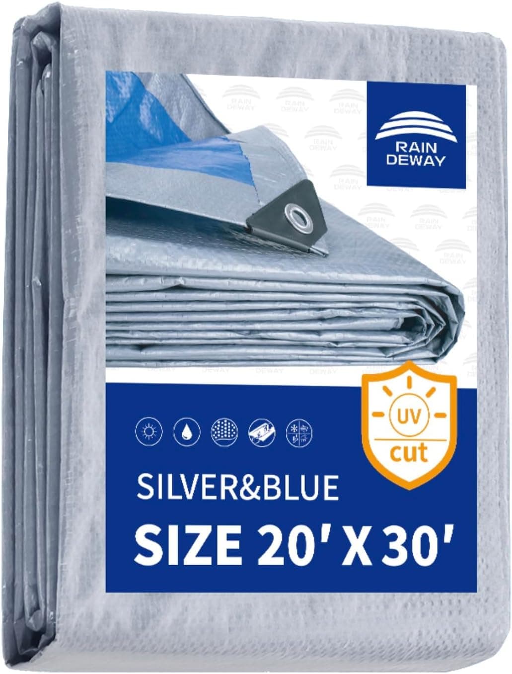 RAINDEWAY 20x30 ft Waterproof Tarp, 5.5 mil 🛶