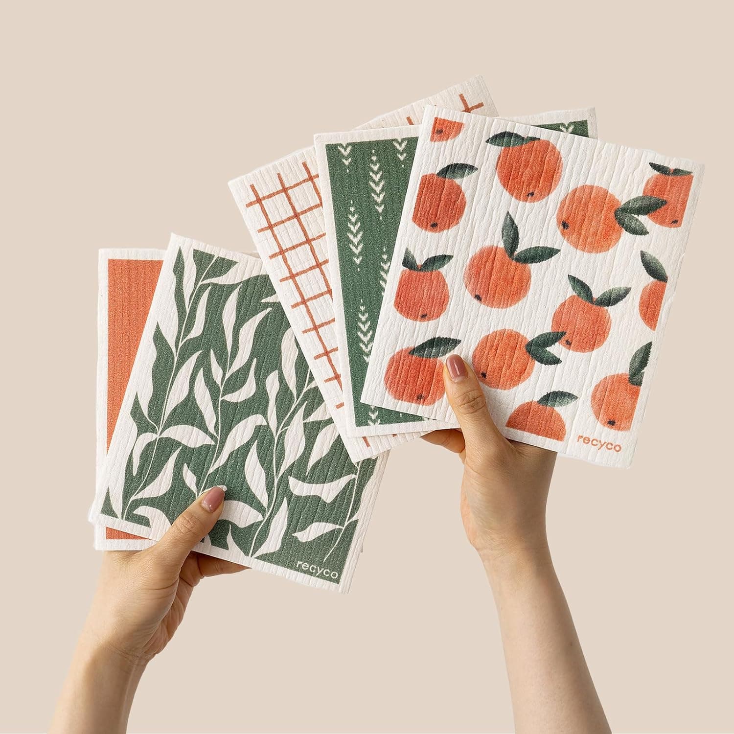 RECYCO Swedish Dishcloths 5-Pack, 8" x 7" 🧽