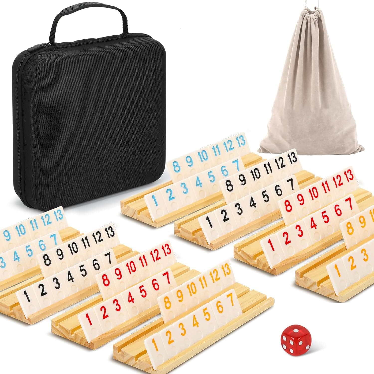 Rummy Board Game Set 214-Tile, 2-8 Players 🎲