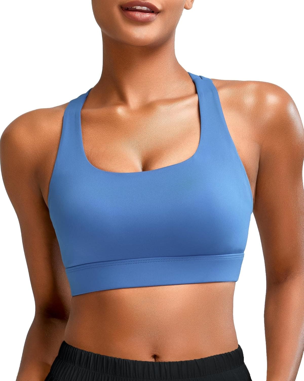 RUNNING GIRL High Impact Sports Bra Scoop Neck — High Support 🎽