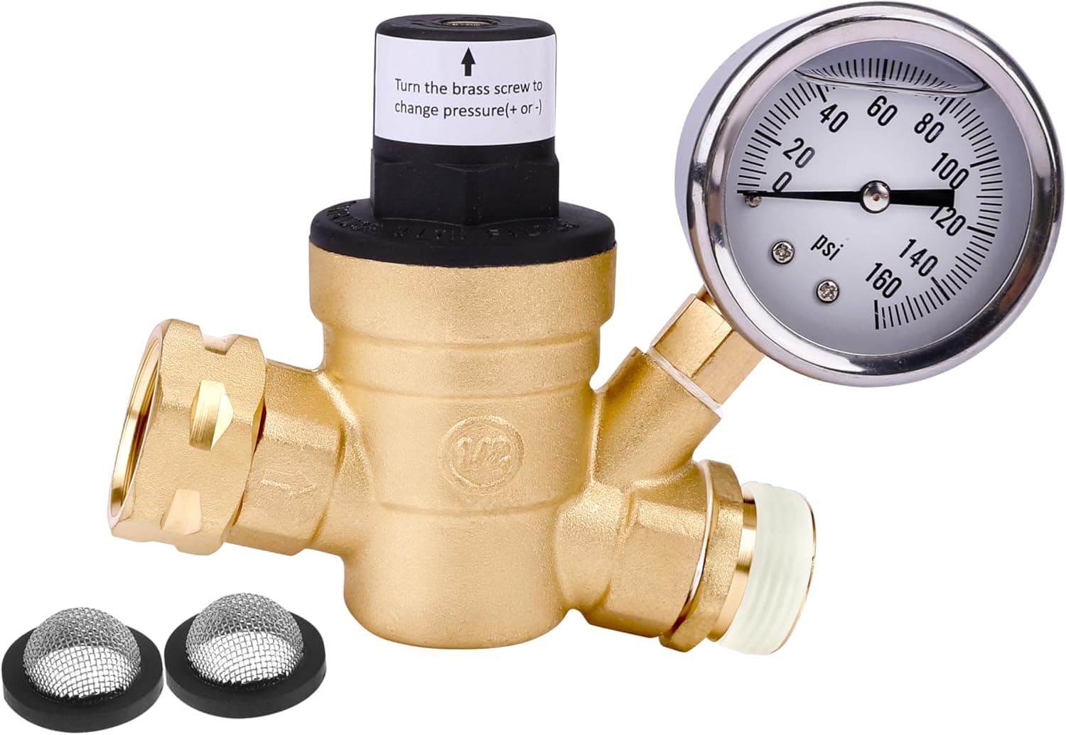 RV Water Pressure Regulator with Gauge ⚙️