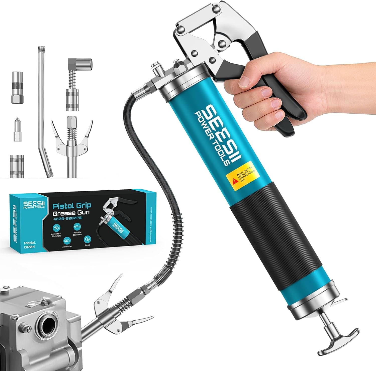 Seesii 8000PSI Grease Gun Kit 14oz capacity 🛠️