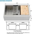 Thumbnail 4 de SHACO 33" Stainless Steel Farmhouse Sink 🪣