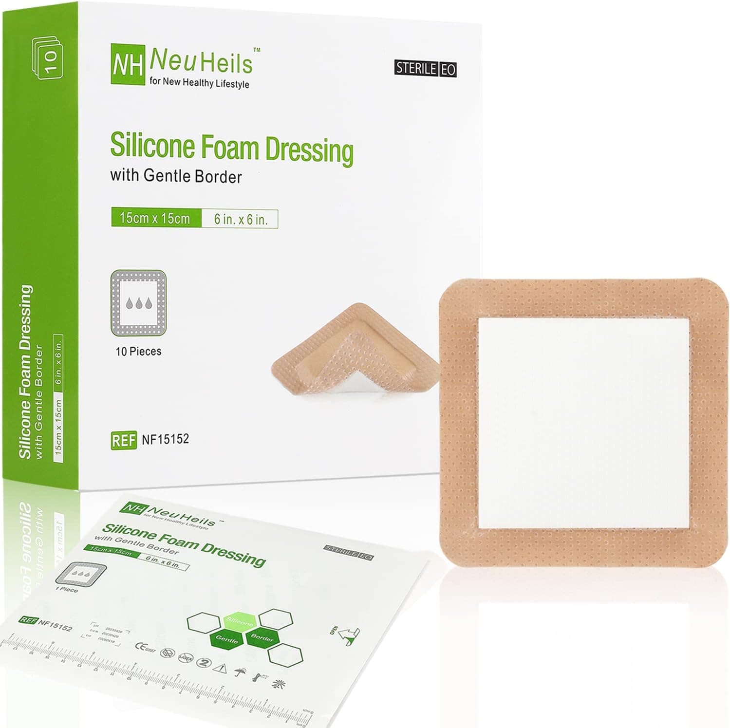 Silicone Foam Wound Bandage 6x6, 10 Packs ⚙️