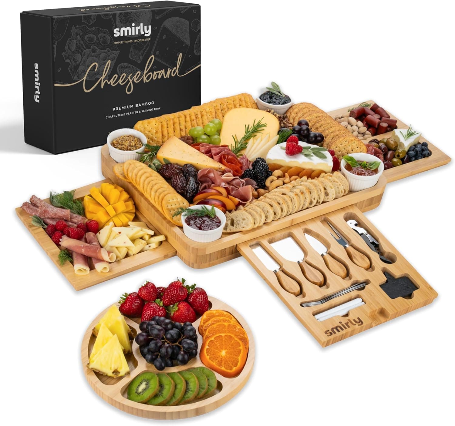 SMIRLY Charcuterie Board Set large bamboo 1pc 🧀
