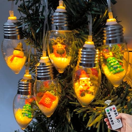 Snow Globe 6.8 ft Battery Operated String Lights 🎄