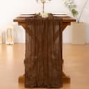 Thumbnail 2 de Socomi 10pcs Brown Cheesecloth Table Runner 120" 🏷️