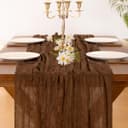 Thumbnail 4 de Socomi 10pcs Brown Cheesecloth Table Runner 120" 🏷️