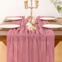 Thumbnail 4 de Socomi 10pcs Mauve Cheesecloth Table Runner 120in 🧵