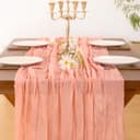 Thumbnail 4 de Socomi 6pcs Coral Peach Cheesecloth Table Runner 120" 🎉