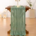 Thumbnail 2 de Socomi 6pcs Sage Green Cheesecloth Table Runner 120in 🏠