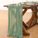 Thumbnail 3 de Socomi 6pcs Sage Green Cheesecloth Table Runner 120in 🏠