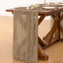 Thumbnail 4 de Socomi Nude Brown Cheesecloth Table Runner 120 in 🧵