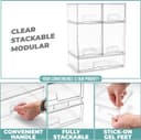 Thumbnail 4 de Sorbus Acrylic Storage Containers 5-pack — 12.1" wide 🧰